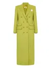 Elisabetta Franchi Double-breasted Pocket-square Coat In Green