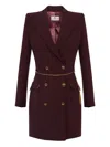 Elisabetta Franchi Midi Dress With Long Sleeves And Chain
