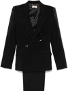 Elisabetta Franchi Tailleur Doppiopetto In Crêpe Con Bande In Raso In Black