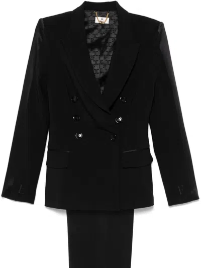 Elisabetta Franchi Double Breasted Suit In Black