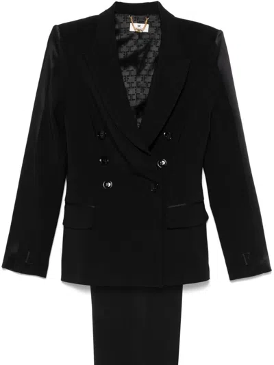 Elisabetta Franchi Double Breasted Suit In Black