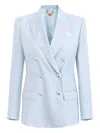 Elisabetta Franchi Double-breasted Tailored Blazer In Blue