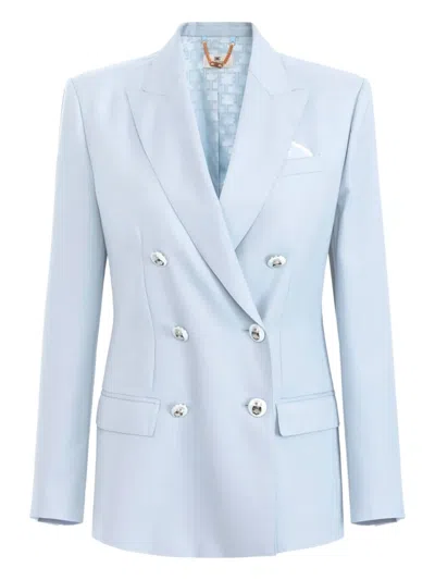 Elisabetta Franchi Double-breasted Tailored Blazer In Blue