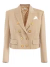 Elisabetta Franchi Double-breasted Tailored Blazer In Neutral