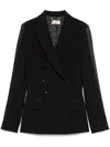 Elisabetta Franchi Double-breasted Jacket With Belted Waist In Black