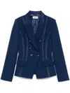 Elisabetta Franchi Double-breasted Tailored Jacket In Blue