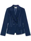 Elisabetta Franchi Double-breasted Tailored Jacket In Blue