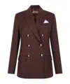 Elisabetta Franchi Double-breasted Buttoned Blazer In Brown