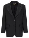 Elisabetta Franchi Double-breasted Wool Blazer Blazer And Suits Black