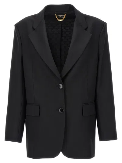 ELISABETTA FRANCHI DOUBLE-BREASTED WOOL BLAZER
