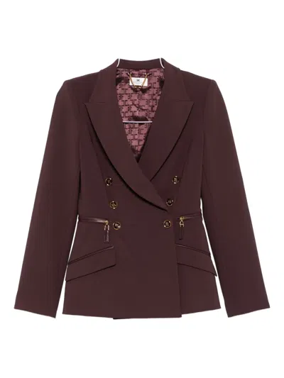 ELISABETTA FRANCHI DOUBLE-BREASTED ZIP-DETAIL JACKET