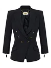 Elisabetta Franchi Tailored Blazer With Padded Shoulders And Peak Lapels In Black