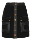 Elisabetta Franchi Black Mini Skirt In Black