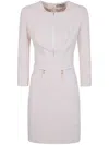 Elisabetta Franchi Zip-trimmed Pocket Midi Dress In Pink