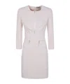 Elisabetta Franchi Zip-trimmed Pocket Midi Dress In Gray