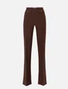 Elisabetta Franchi Flared Leg Trousers Gold-tone Buttons In Brown