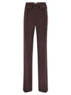 Elisabetta Franchi Flared Trousers With Button Details In Burgundy