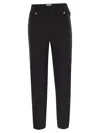 Elisabetta Franchi Double Crepe Trousers In Black