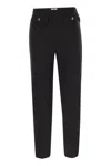 Elisabetta Franchi Double Crepe Trousers In Black