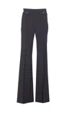 Elisabetta Franchi Double Crepe Trousers In Gray