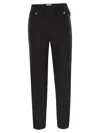 Elisabetta Franchi Double Crepe Trousers In Black