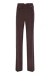 Elisabetta Franchi Flared Leg Trousers Gold-tone Buttons In Brown