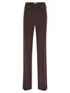 Elisabetta Franchi High-waisted Flared Pants With Decorative Button Details In Brown