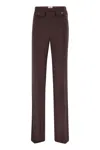 Elisabetta Franchi Flared Leg Trousers Gold-tone Buttons In Burgundy