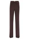 Elisabetta Franchi Flared Leg Trousers Gold-tone Buttons In Burgundy