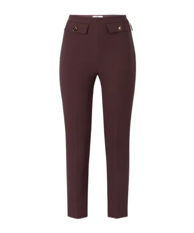 Elisabetta Franchi Double-crêpe Zip Trousers In Burgundy