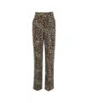 Elisabetta Franchi Pleated Crepe Trousers With Animal Print