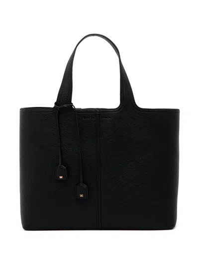 Elisabetta Franchi Double-handle Leather Tote Bag In Black