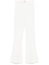 Elisabetta Franchi Double-layer Crepe Flared Trousers In White