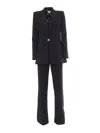 Elisabetta Franchi Double Layer Stretch Crepe Suit In Black