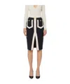 Elisabetta Franchi Crepe Pencil Skirt With Buttoned Patch Pockets In Black