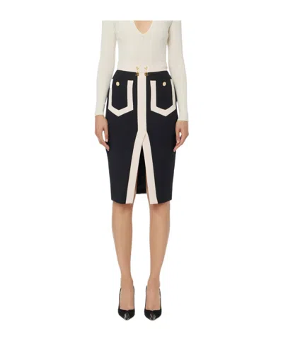 ELISABETTA FRANCHI ELISABETTA FRANCHI DOUBLE-LAYER STRETCHED SKIRT