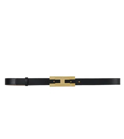 Elisabetta Franchi Double Logo Belt In Black