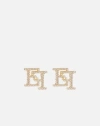 Elisabetta Franchi Logo Earrings In Gold