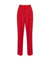 Elisabetta Franchi Double-pleated Stretch Casual Pants In Red