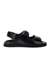 Elisabetta Franchi Leather Flat Sandals In Black