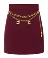 Elisabetta Franchi Chain Detail High-waisted Mini Skirts In Brown