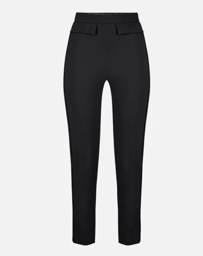 Elisabetta Franchi Tailored Straight-leg Pants With Flap Pockets In Black