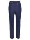 Elisabetta Franchi Straight-leg Crepe Trousers In Blue