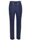 Elisabetta Franchi Straight-leg Crepe Trousers In Blue