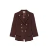 Elisabetta Franchi Double-breasted Blazer In Brown