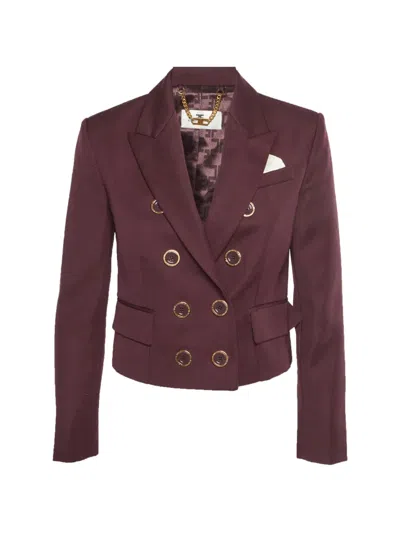 Pre-owned Elisabetta Franchi Double-breasted Blazer In Red