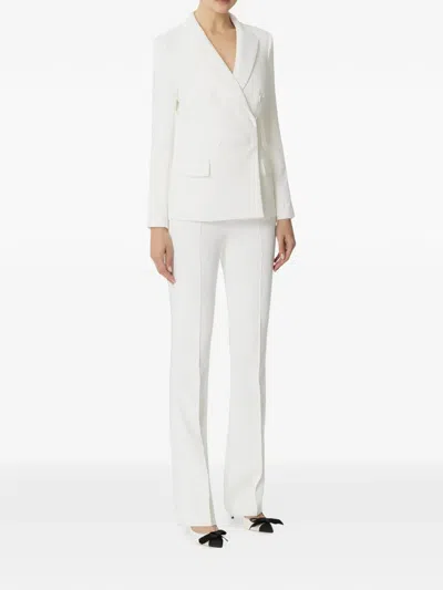 Elisabetta Franchi Double-breasted Crepe Suit In White