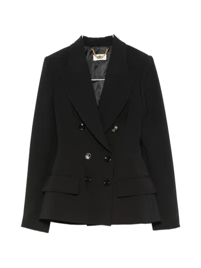 Elisabetta Franchi Tailored Blazer Jacket Buttoned Cuffs Lapels In Black