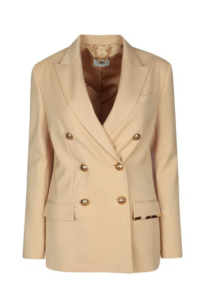 Elisabetta Franchi Double-breasted Tailored Blazer For Women In Neutral