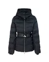Elisabetta Franchi Short Down Jacket In Jacquard Nylon In Black